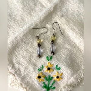 Vintage handmade beaded drop earrings